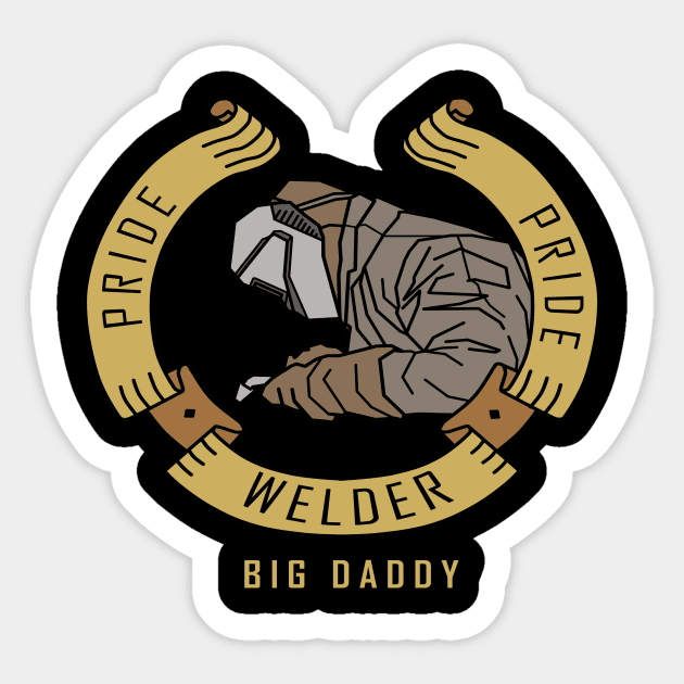 Welder Big Daddy Sticker by damnoverload